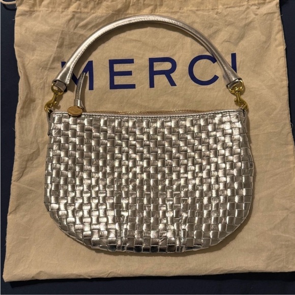 Clare V. Handbags - Chic Silver Woven Crossbody Bag